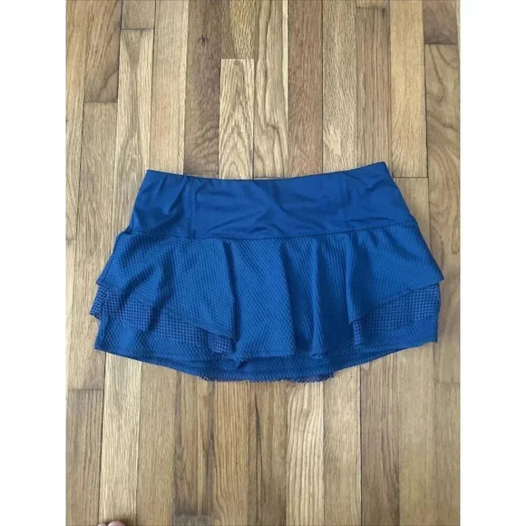 Lucky In Love Women’s Tiered Tennis Skirt BLUE Size L (12) - Picture 1 of 6
